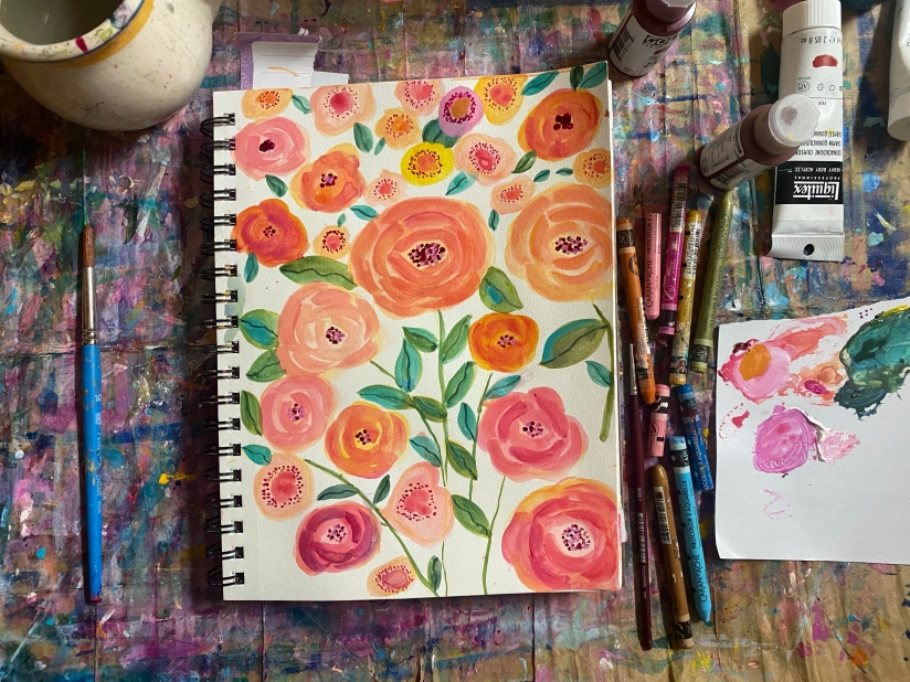 aprocpt peach flower pattern